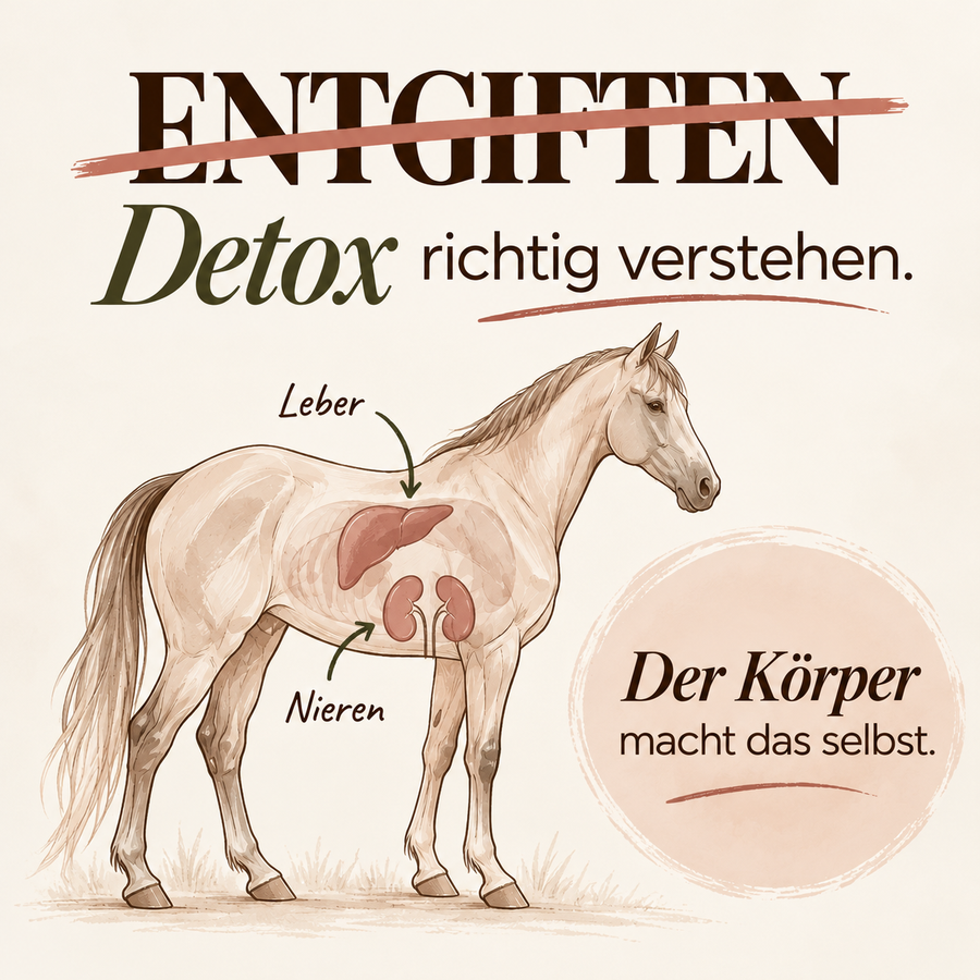 Dein Pferd entgiftet jeden Tag selbst. Detox heißt deshalb: diese Prozesse gezielt unterstützen.