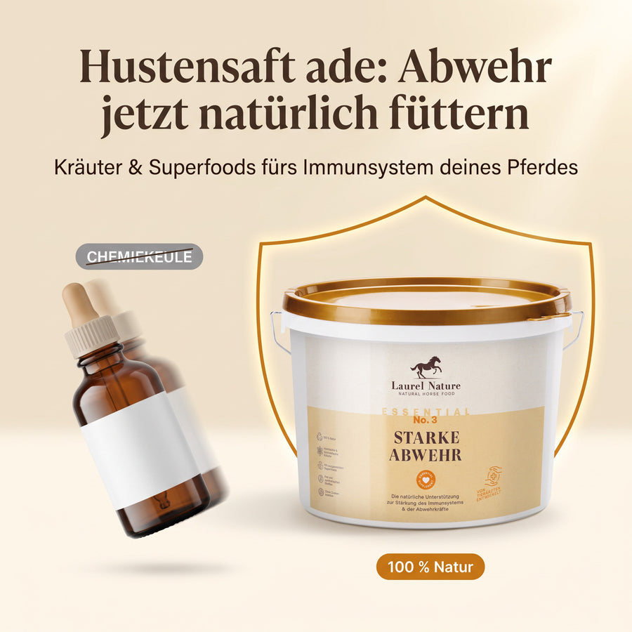 Hustensaft setzt am Symptom an. Essential No.3 setzt früher an: bei der Abwehr.